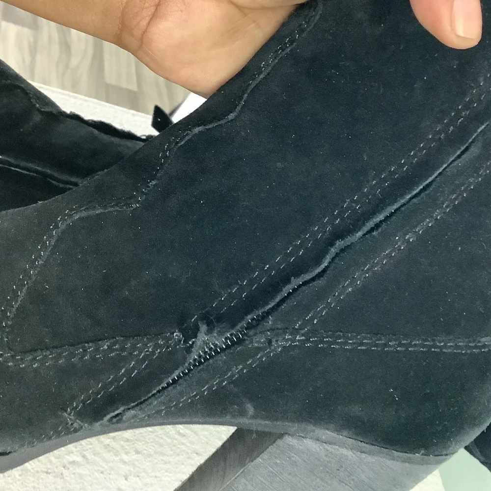 Dolce Vita Black Suede Over The Knee Block Heel Boots Pointed Toe Women Size 8